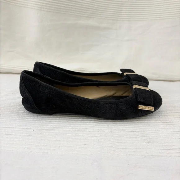 Michael Kors Milan Suede Ballet Flats in Black - Picture 5 of 12